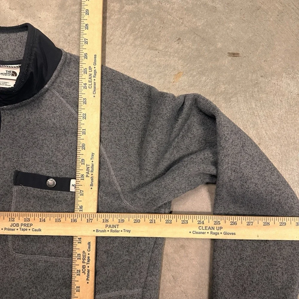 The North Face Gordon Lyons Jacket Mens Medium Grey Full Zip Fleece Mock Neck